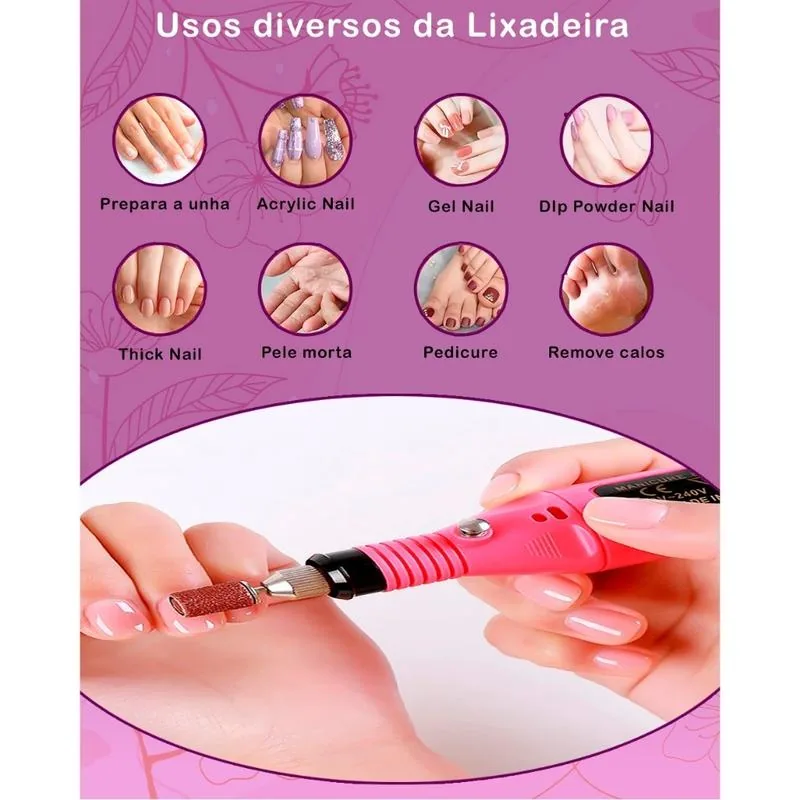 Diversos usos da lixadeira elétrica para unhas